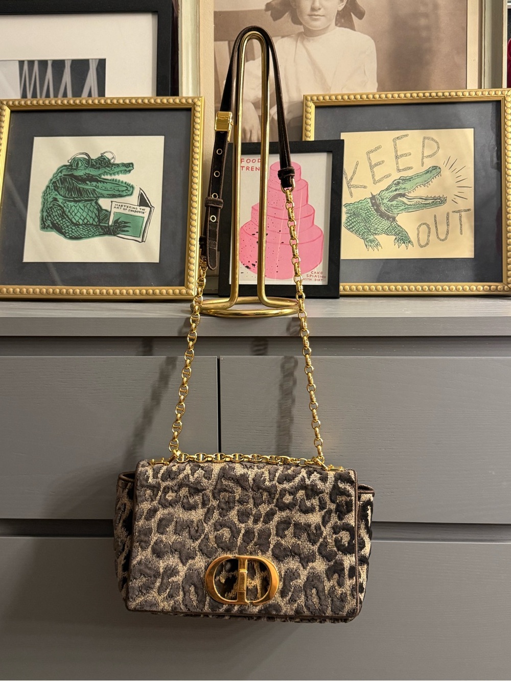 Christian Dior Leopard Caro Shoulder Bag - Picture 2 of 15